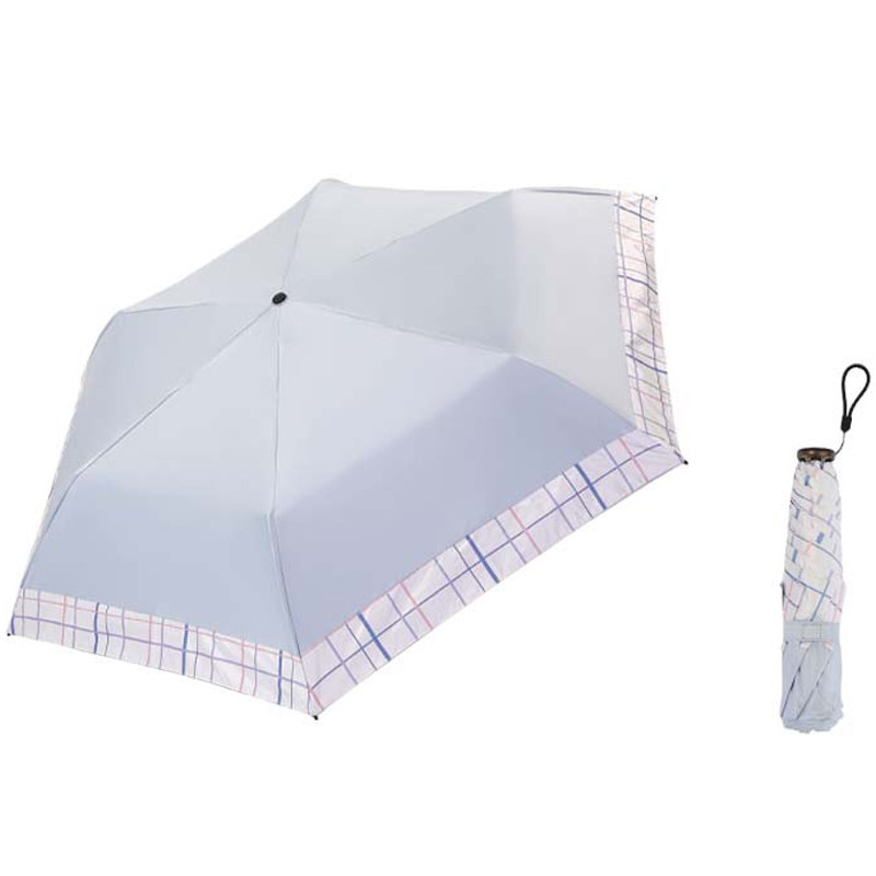 Splicing Color 3-tier Folding Umbrella Heat Shielding Parasol