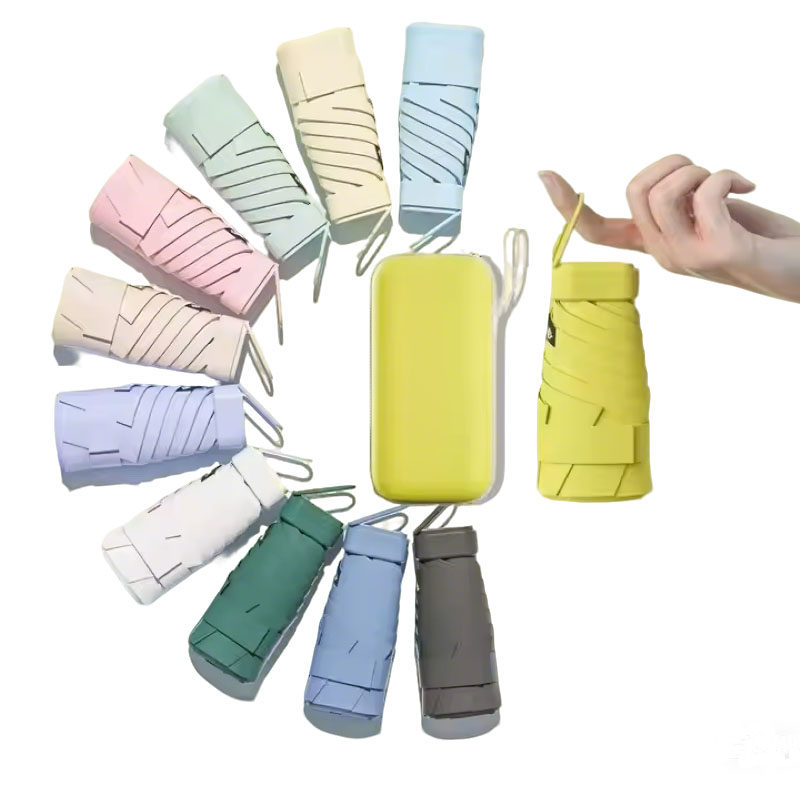 Wholesale Custom Mini  Manual Capsule Uv Protection Lady Small Folding Umbrella