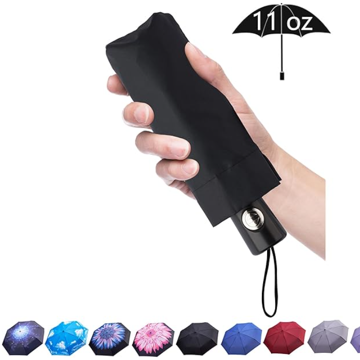 Compact Automatic Travel Umbrella - Lightweight, Windproof, Auto Open/Close Folding Umbrella for Men & Women