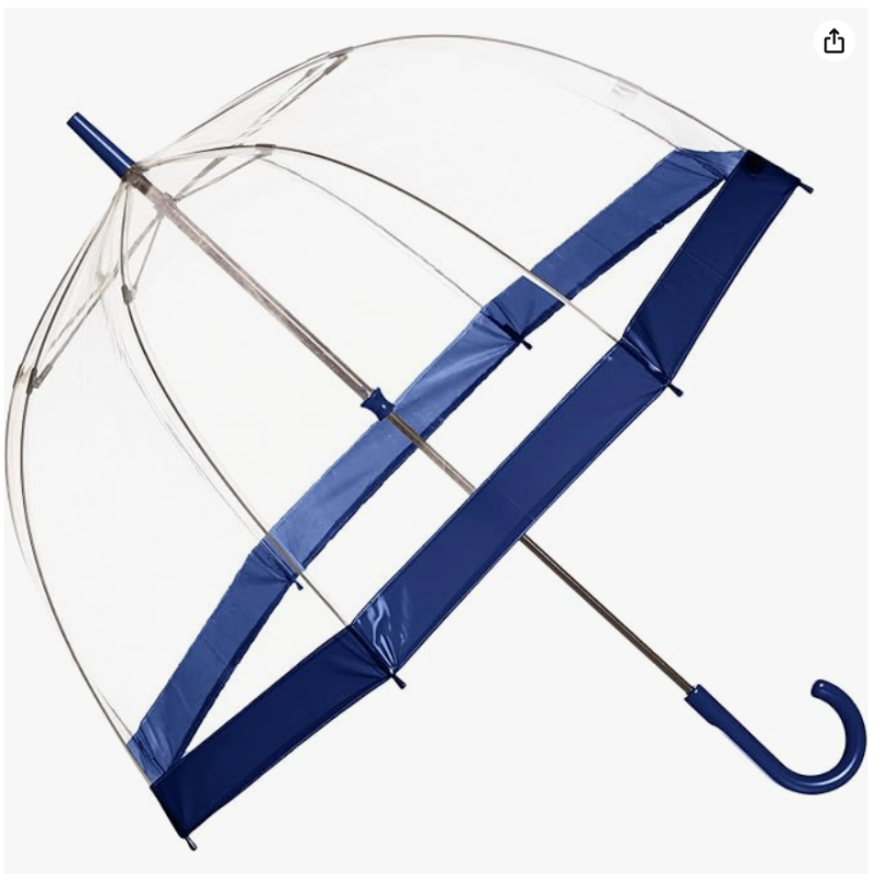 Long Transparent Umbrella with Plastic Handle and High-Density Waterproof Fabric